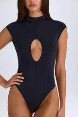 Madison-Cut-Out Bodysuit in Black