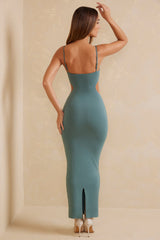 Leueua-Cut Out Maxi Dress in Teal