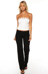 Harloe White Eyelet Strapless Tube Top