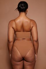Intimates-Soft Mesh Bandeau Bra in Almond