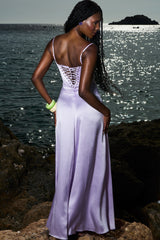 Orchid Lace Up Maxi Dress