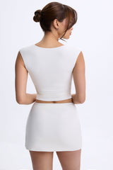 Lyra-Mid-Rise Micro Mini Skirt in White