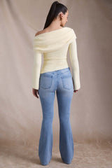 Jacey-High-Rise Flared Jeans in Vintage Wash