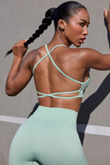Super Sculpt Seamless Backless Sports Bra in Pale Green