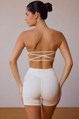 High-Waist Mini Shorts in Soft White
