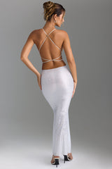 Magdalena-Embellished Cut-Out Maxi Dress in White