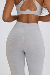 Soft Active Crossover Flared Trousers in Grey Marl