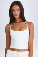 Elba-Halterneck Corset Top in White
