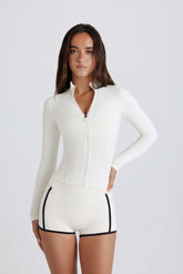 Soft Active Zip-Up Jacket in Ivory