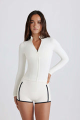 Soft Active Zip-Up Jacket in Ivory