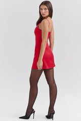 Scarlet Square Neck A-Line Mini Dress