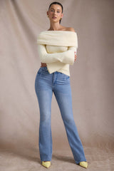 Jacey-High-Rise Flared Jeans in Vintage Wash