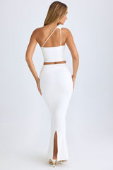 Lena-Modal Twist-Front Maxi Skirt in White