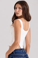 White Cotton Detachable Corset Mini Dress
