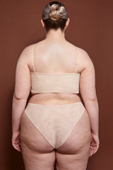 Intimates-Soft Mesh Bandeau Bra in Beige