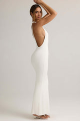 Imelda-Modal Racerback Maxi Dress in White
