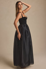 Delancey-Embellished Corset Gown in Black