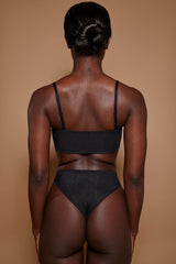 Intimates-Soft Mesh Bandeau Bra in Black