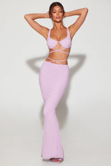 Sardinia-Embellished Strappy Maxi Skirt in Lilac