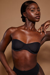 Intimates-Soft Mesh Strapless Bra in Black