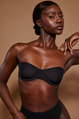 Intimates-Soft Mesh Strapless Bra in Black