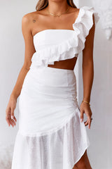 SUR BELLE Key To Wonderland Midi Skirt White