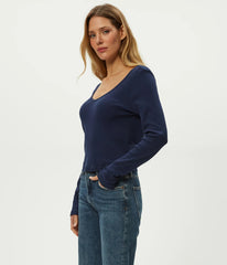 Lizzie V-Neck Long Sleeve Tee
