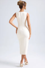 Aiko-Sweetheart-Neck Midaxi Dress in Ivory