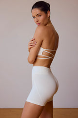 High-Waist Mini Shorts in Soft White
