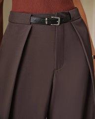 Coffee Natural Waisted Pocket Casual Pants