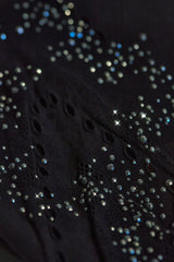 Joni-Embellished Mid-Rise Mini Skirt in Black