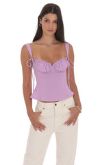 Ruched Flare Top in Lilac