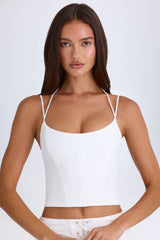 Elba-Halterneck Corset Top in White