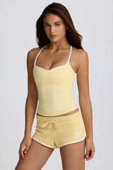 Low-Rise Mini Shorts in Lemon