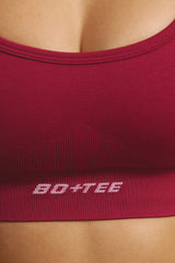 Strappy Define Luxe Sports Bra in Beet Red