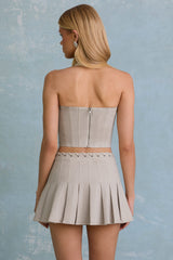 Lotta-Halterneck Corset Top in Ecru