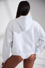 Oversized Hooded Sweatshirt in Marl Grey