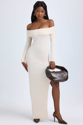 Honora-Modal Off-Shoulder Open-Back Maxi Dress in Ivory