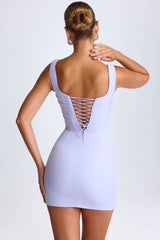 Brittany-Draped Corset Mini Dress in Soft Lilac