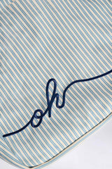Syracuse-Oversized Canvas Tote Bag in Teal Blue Double Stripe