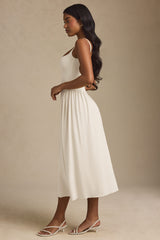 Aireen-Modal A-Line Midaxi Dress in Ivory