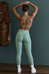 High Waist Wrap Over Leggings in Green