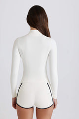 Soft Active Zip-Up Jacket in Ivory