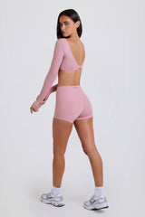 High-Waist Mini Shorts in Mauve