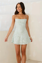 Poolside Glimmer Mini Dress Sage
