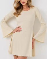 Apricot Bell Sleeve Bodycon Mini Dress