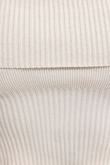 Bandeau Chunky Knit Crop Top in Cream