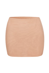 Intimates-Soft Mesh Low-Rise Micro Mini Slip Skirt in Warm Peach