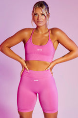 Seamless High Waist Biker Shorts in Pink
