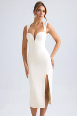 Aiko-Sweetheart-Neck Midaxi Dress in Ivory